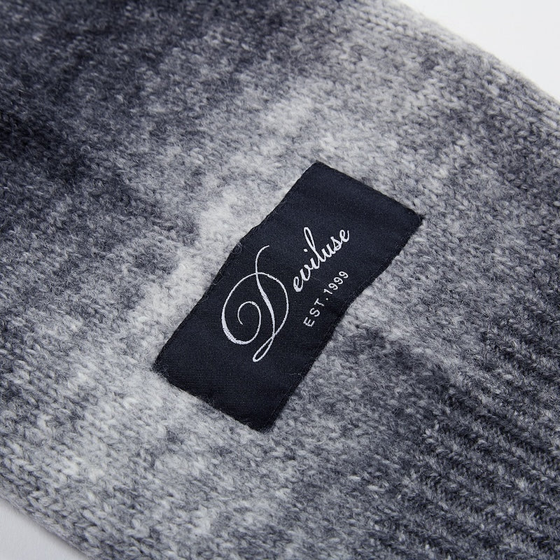 Deviluse セーター "BORDER KNIT CREWNECK" (Black)