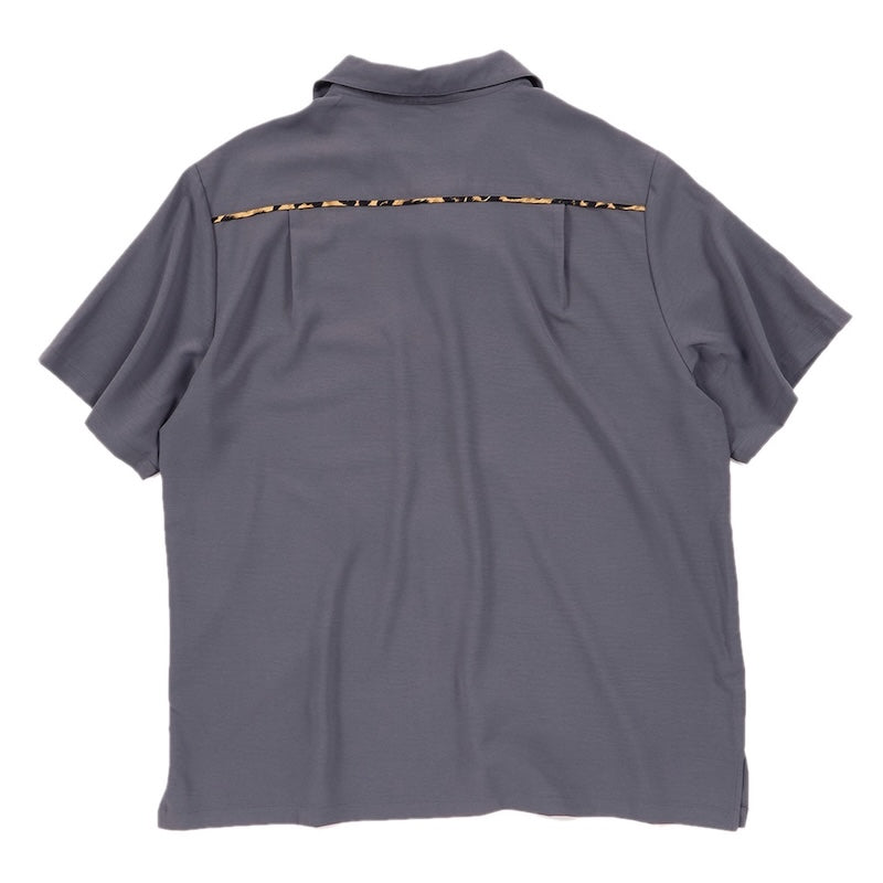 Deviluse S/Sシャツ "LEOPARD OPEN COLLAR SHIRTS" (Silver)