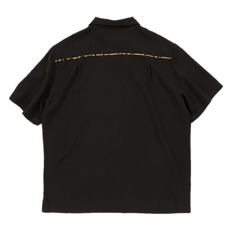 Deviluse S/Sシャツ "LEOPARD OPEN COLLAR SHIRTS" (Black)