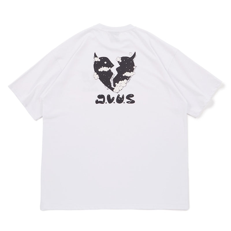 Deviluse Tシャツ "FOAMING HEART TEE" (White)