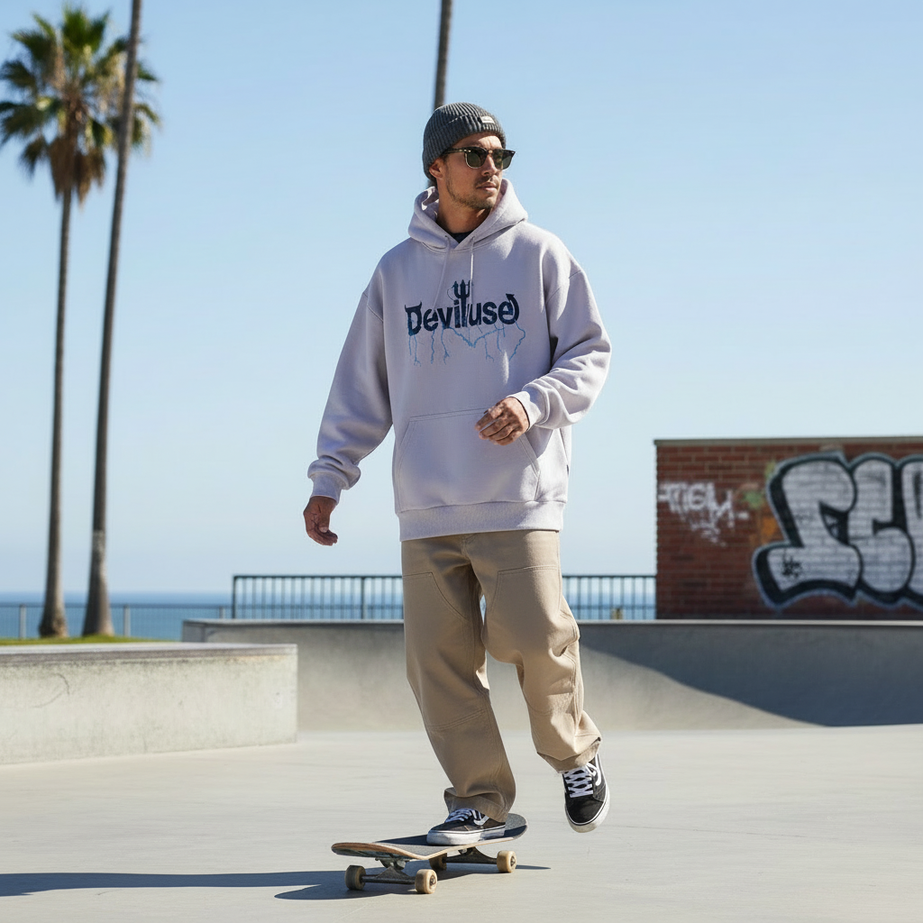 Deviluse パーカー "VOLT LOGO PULLOVER HOODED" (Light Gray)