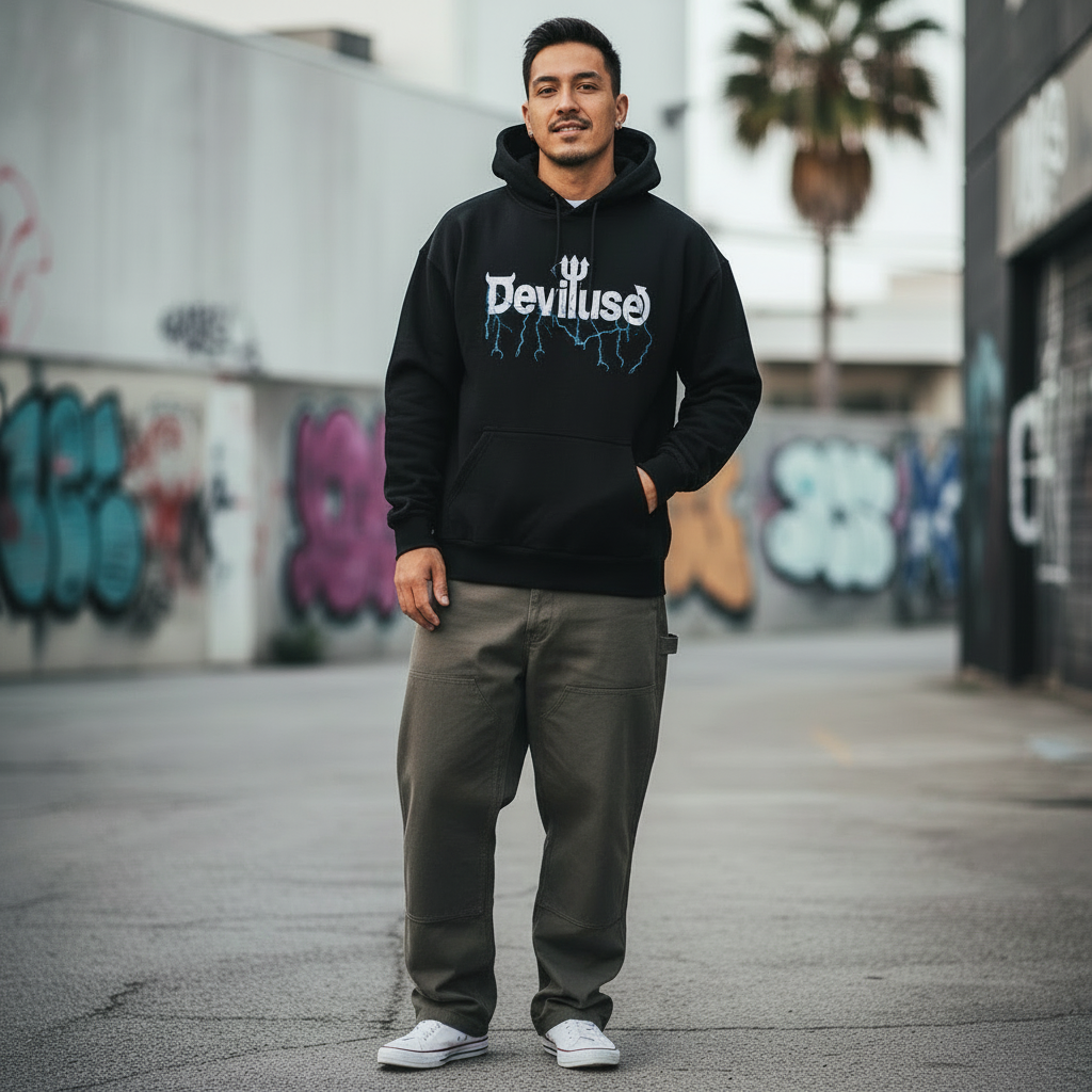 Deviluse パーカー "VOLT LOGO PULLOVER HOODED" (Black)