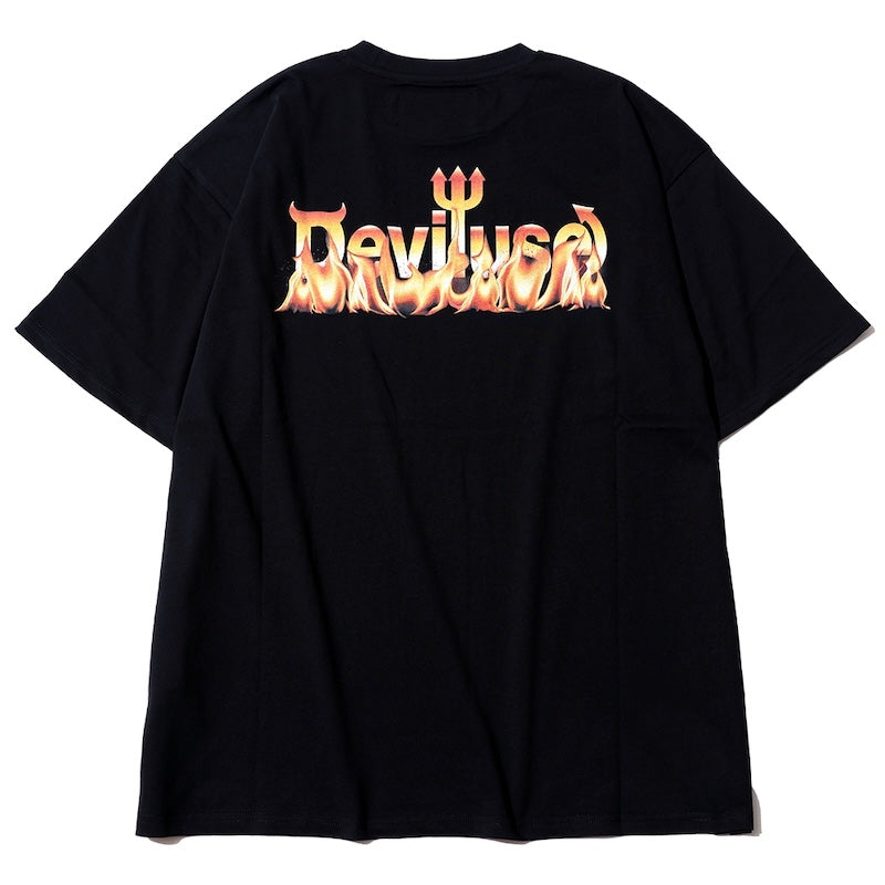 Deviluse Tシャツ FLAME LOGO TEE ブラック 商品画像 背面