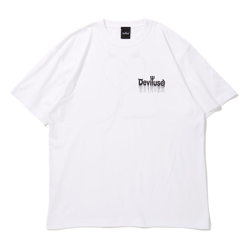 Deviluse Tシャツ HEART ON SHUFFLE TEE ホワイト 商品画像 正面