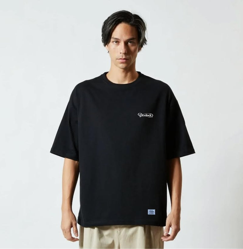 Devilock Tシャツ "ダイムラーロゴ刺繍ビックシルエットTEE" (Black)