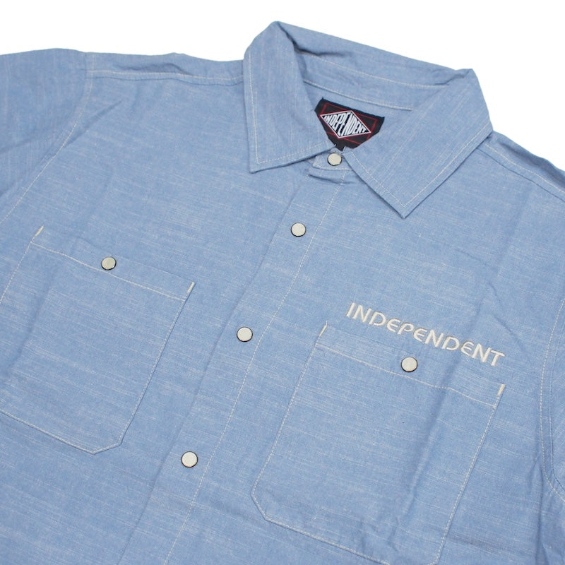 INDEPENDENT S/Sシャツ "GROUNDWORK WORK SHIRT" (Denim Chambray)