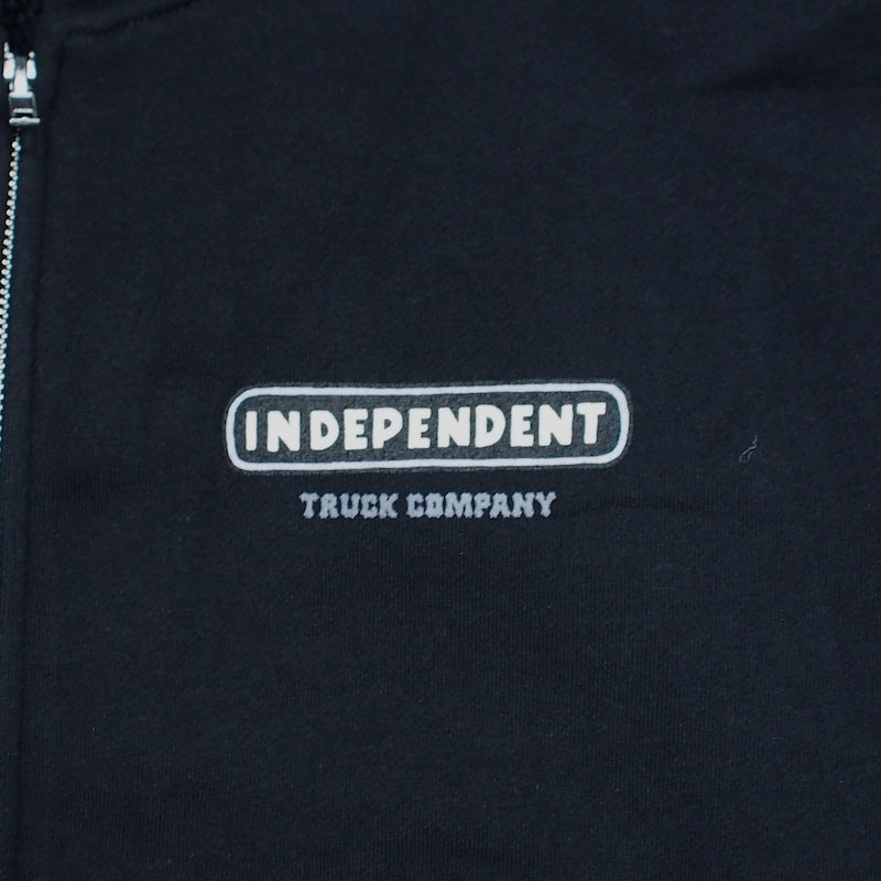 INDEPENDENT ジップパーカ "ITC STAINED ZIP HOODIE" (Black)