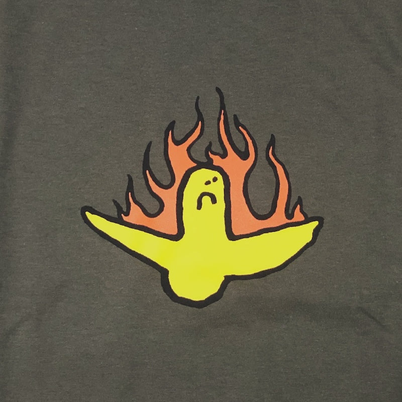 KROOKED Tシャツ "FIRE BIRD TEE" (Military Green)