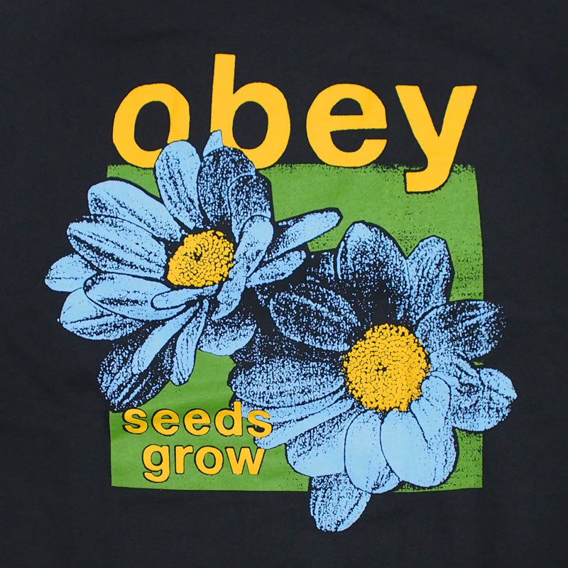 OBEY　L/STシャツ　"OBEY SEEDS GROW HEAVYWEIGHT BOX LONG SLEEVE TEE"　(Vintage Black)