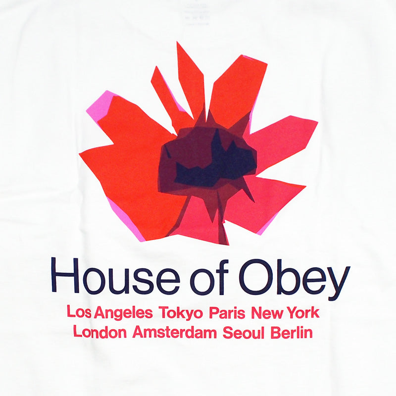 OBEY　Tシャツ　"HOUSE OF OBEY FLORAL CLASSIC TEE"　(White)