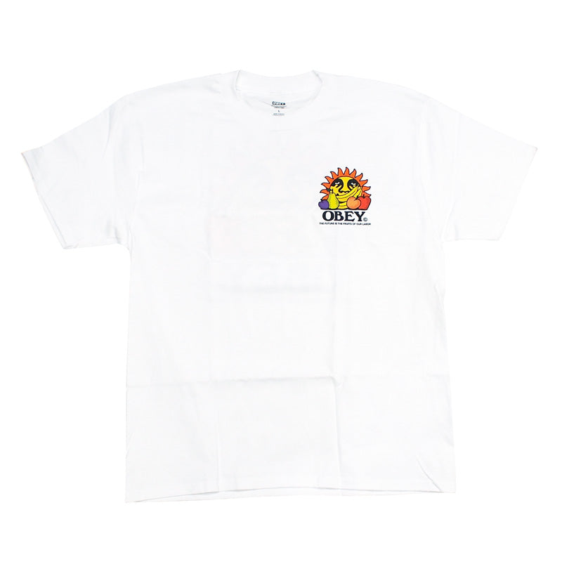 OBEY　Tシャツ　"THE FUTURE IS THE FRUITS OF OUR LABOR CLASSIC TEE"　(White)