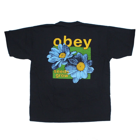 OBEY　Tシャツ　"OBEY SEEDS GROW HEAVYWEIGHT BOX TEE"　(Vintage Black)