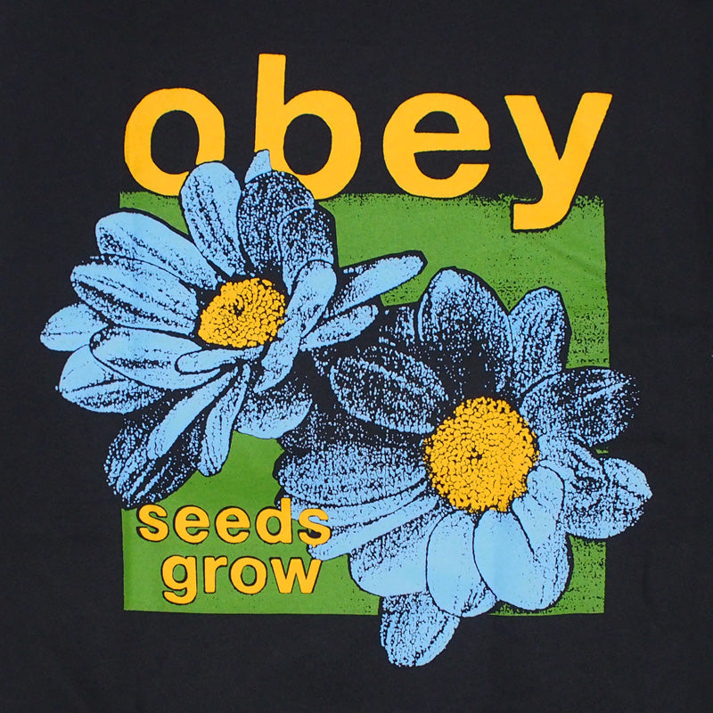 OBEY　Tシャツ　"OBEY SEEDS GROW HEAVYWEIGHT BOX TEE"　(Vintage Black)