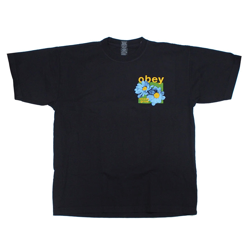 OBEY　Tシャツ　"OBEY SEEDS GROW HEAVYWEIGHT BOX TEE"　(Vintage Black)