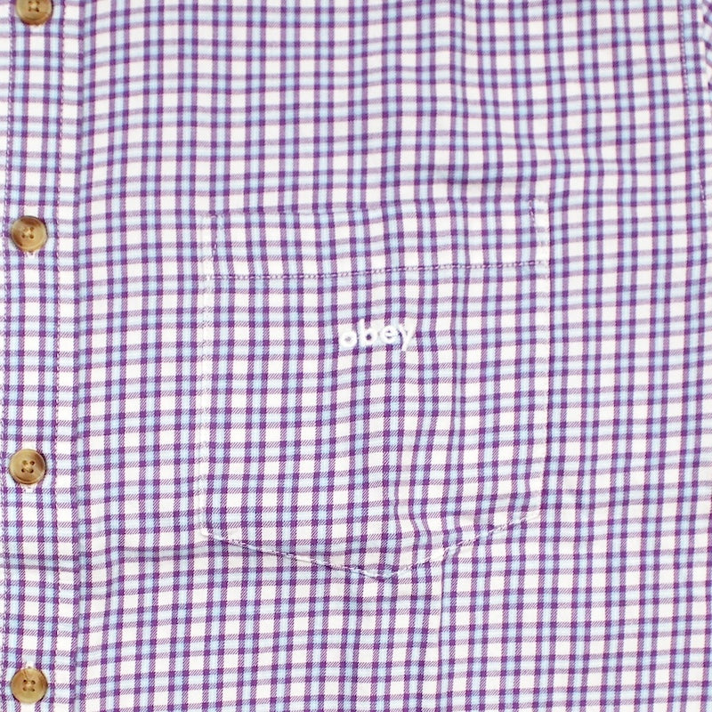 OBEY S/Sシャツ "BIGWIG GALLO WOVEN" (Dewberry Multi)