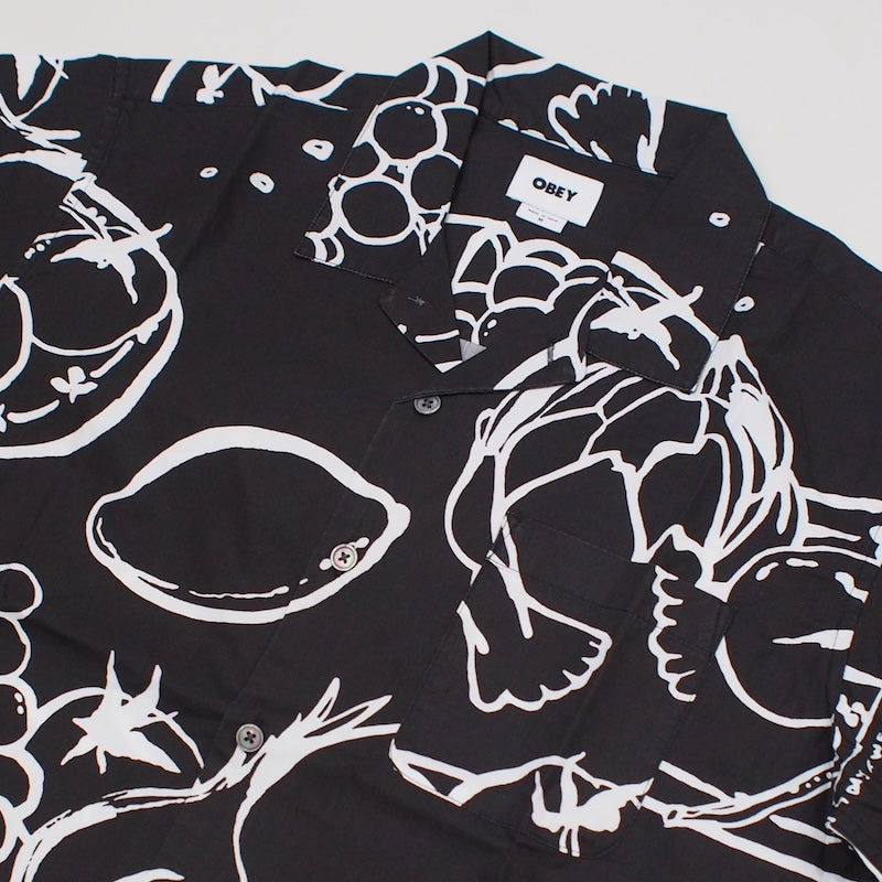 OBEY S/Sシャツ "STILL LIFE WOVEN" (Black Multi)