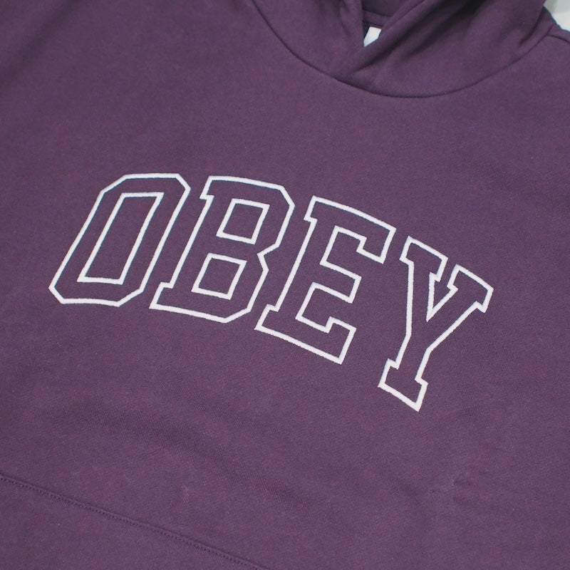 OBEY パーカー "COLLEGIATE EXTRA HEAVY HOOD II" (Plum Perfect)