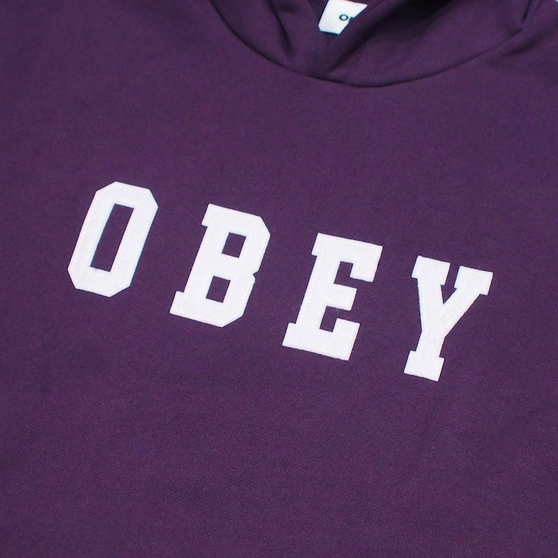 OBEY パーカー "OBEY FELT EXTRA PULLOVER HOOD" (Plum Perfect)