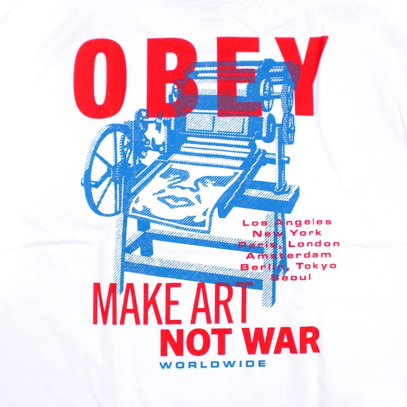 OBEY Tシャツ "OBEY PRINTING PRESS MAKE ART CLASSIC TEE" (White)