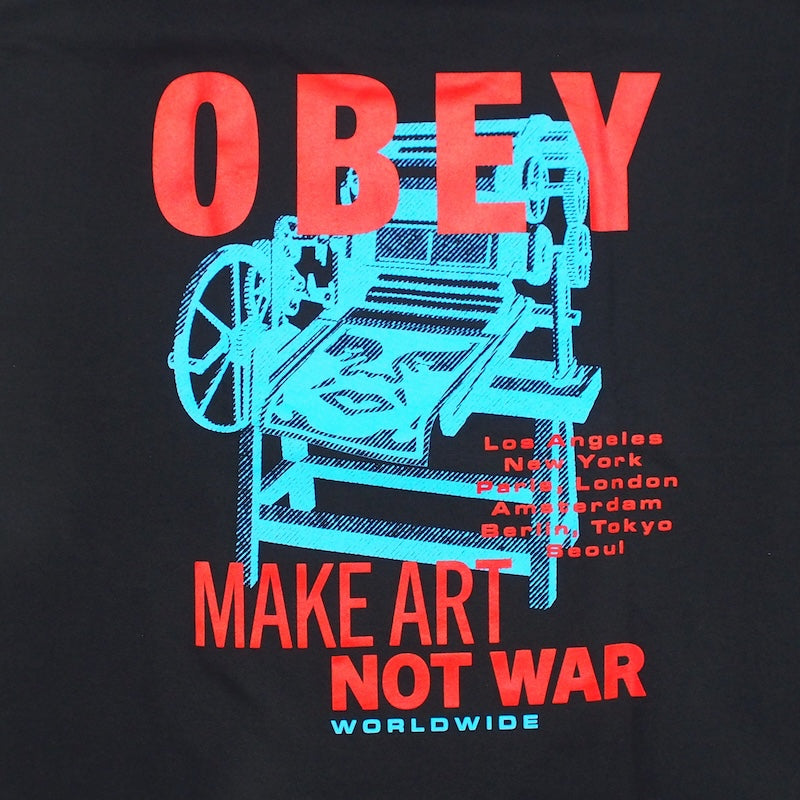 OBEY Tシャツ "OBEY PRINTING PRESS MAKE ART CLASSIC TEE" (Black)