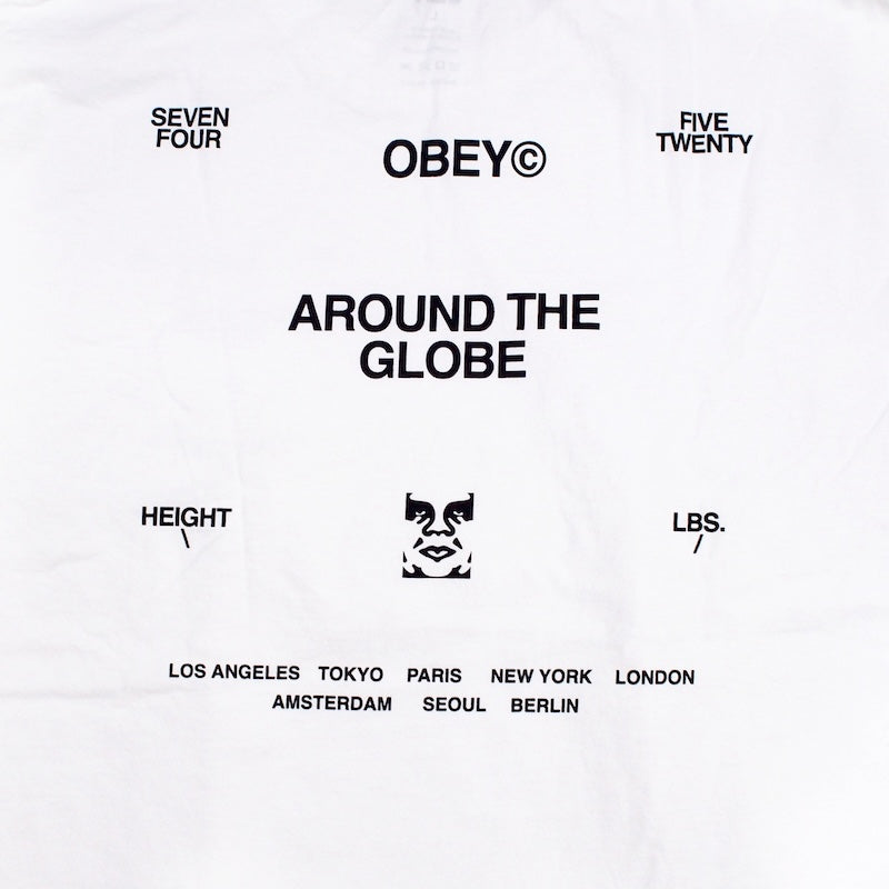 OBEY Tシャツ "OBEY AROUND THE GLOBE PIGMENT TEE" (Pigment Vintage White)
