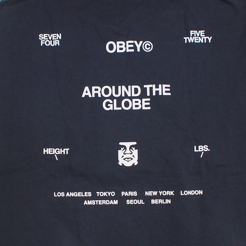 OBEY Tシャツ "OBEY AROUND THE GLOBE PIGMENT TEE" (Pigment True Vintage Black)