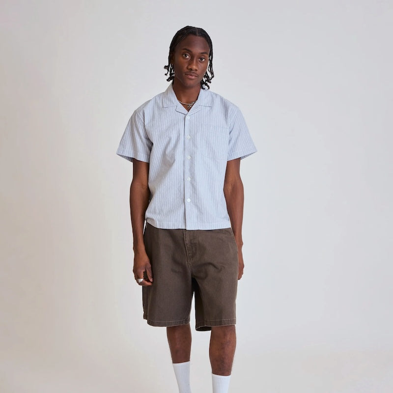 OBEY S/Sシャツ "REDUCER WOVEN" (Blue Fog Multi)