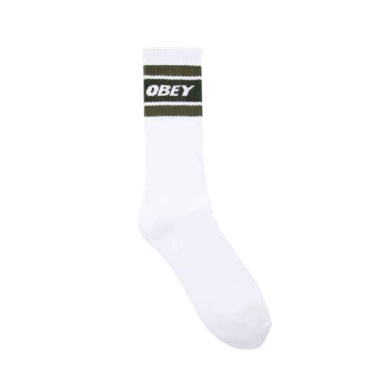 OBEY ソックス "COOPER Ⅱ SOCKS" (White / Kombu Green)