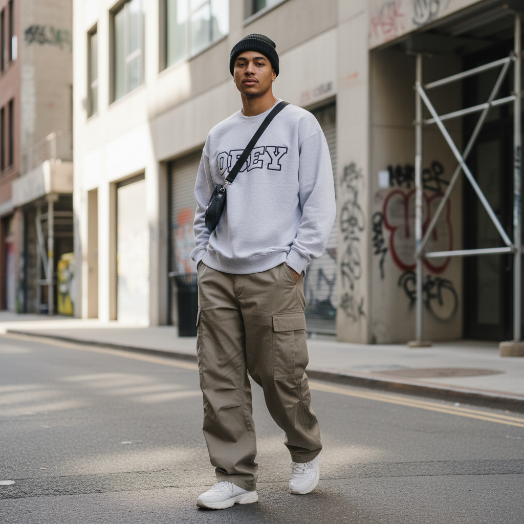 OBEY クルースウェット "TENOR EXTRA HEAVY CREWNECK SWEAT" (Ash Gray)