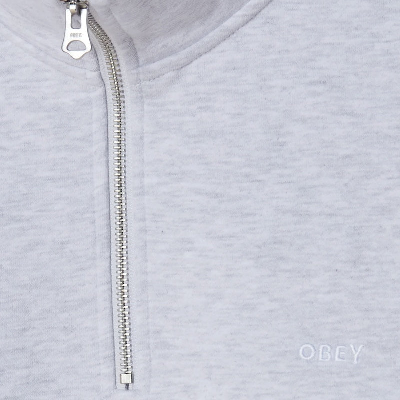 OBEY ハーフジップスウェット "ESTABLISHED WORKS BOLD MOCKNECK SWEAT" (Ash Gray)
