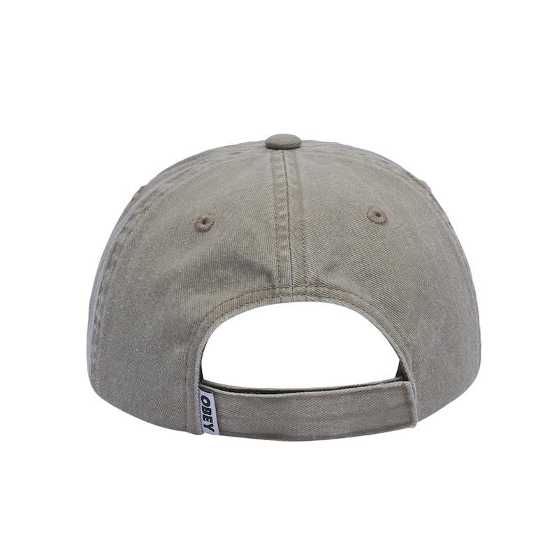 OBEY キャップ PIGMENT OBEY RECORDS 6 PANEL VELCRO BACK CAP カーキ 商品画像 背面