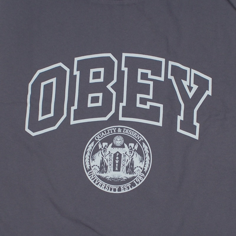 OBEY Tシャツ UNIVERSITY PIGMENT T-SHIRT ブラック 商品画像 フロントプリント