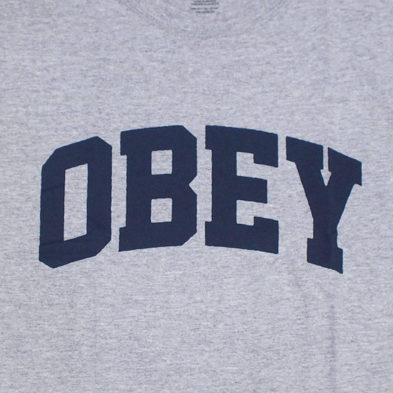 OBEY Tシャツ OBEY COLLEGIATE STANDARD T-SHIRT グレー 商品画像 フロントプリント