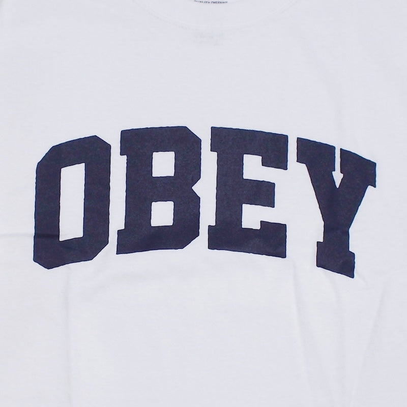 OBEY Tシャツ OBEY COLLEGIATE STANDARD T-SHIRT ホワイト 商品画像 フロントプリント