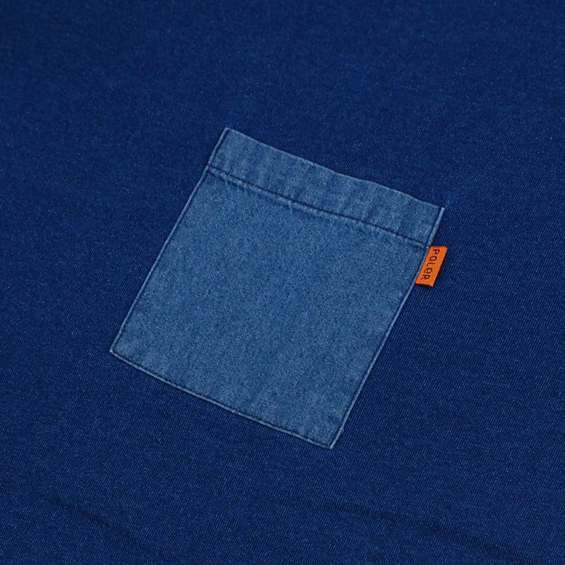 POLeR　Tシャツ　“PRM WASH POCKET TEE"　(Light Blue)