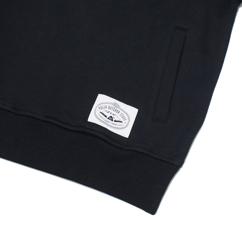 POLeR ハーフジップスウェット "HEAVY WEIGHT HALF ZIP SWEAT" (Black)