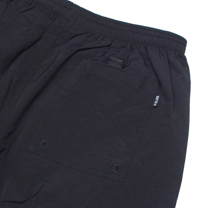 POLeR ショーツ "NYLON WIDE STUFF SHORTS" (Black)