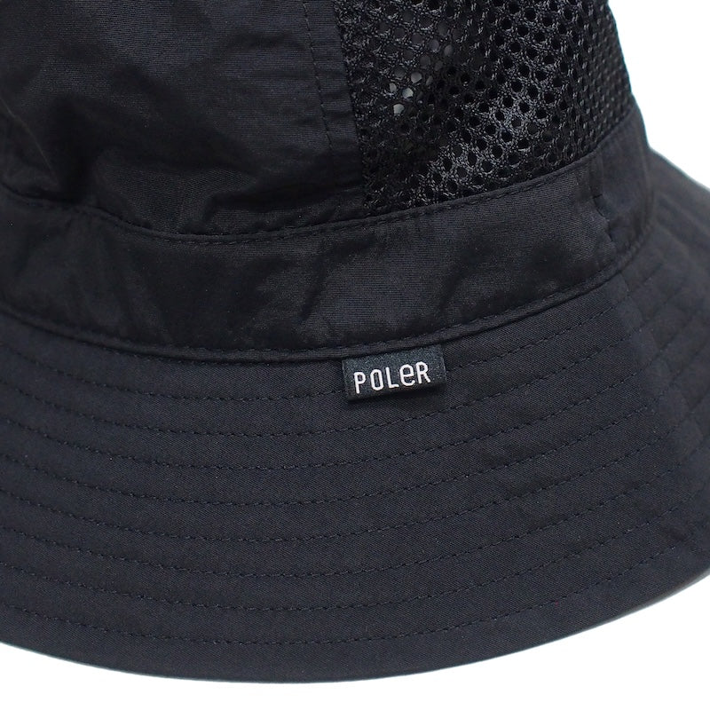 POLeR ハット NYLON MESH BELL HAT ブラック 商品画像 クローズアップ