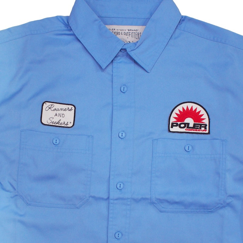 POLeR S/Sシャツ POLER S/S RELAX WORK SHIRT ライトブルー 商品画像 クローズアップ