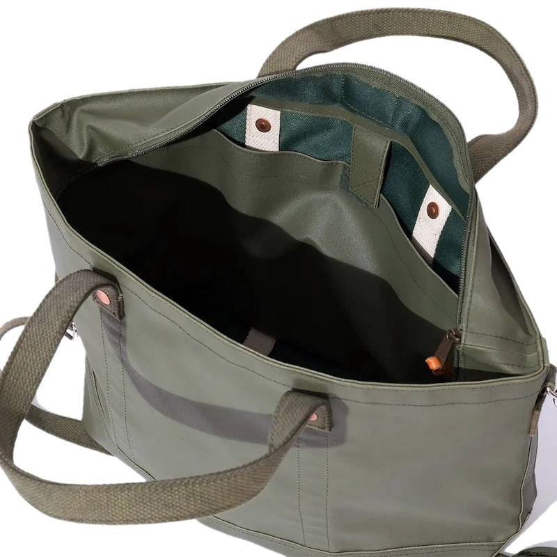 POLeR × WASABI トートバッグ DURABLE TENT TOTE S グリーン 商品画像 内側クローズアップ 2