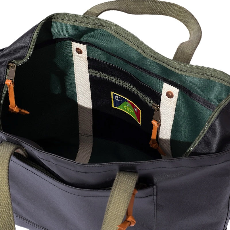POLeR × WASABI トートバッグ DURABLE TENT TOTE S ブラック 商品画像 内側クローズアップ 2