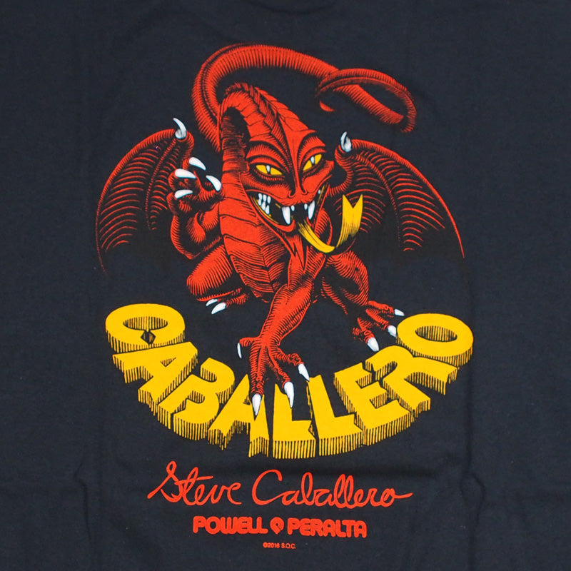 POWELL　Tシャツ　"STEVE CABALLERO DRAGON II TEE"　(Black)