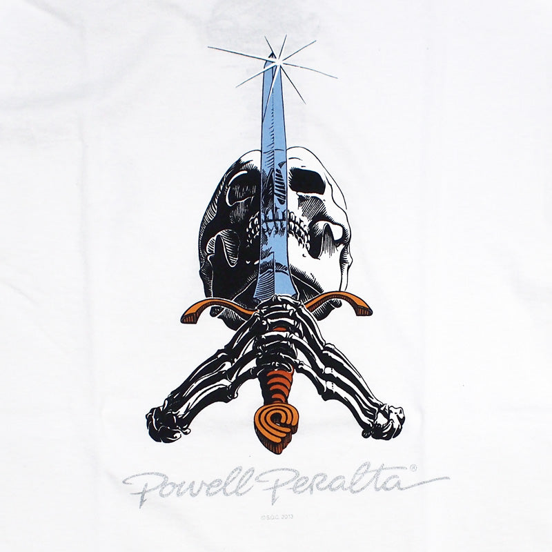 POWELL Tシャツ "SKULL & SWORD TEE" (White)