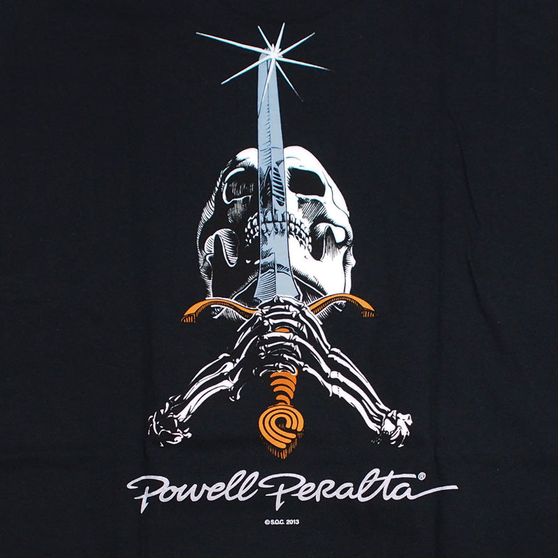 POWELL Tシャツ "SKULL & SWORD TEE" (Black)