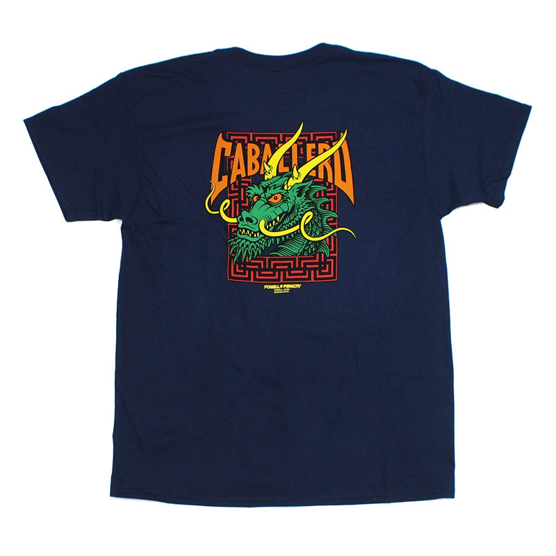 POWELL　Tシャツ　"STEVE CABALLERO STREET DRAGON TEE"　(Navy)