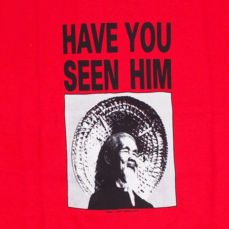POWELL　Tシャツ　"ANIMAL CHIN HAVE YOU SEEN HIM TEE"　(Red)