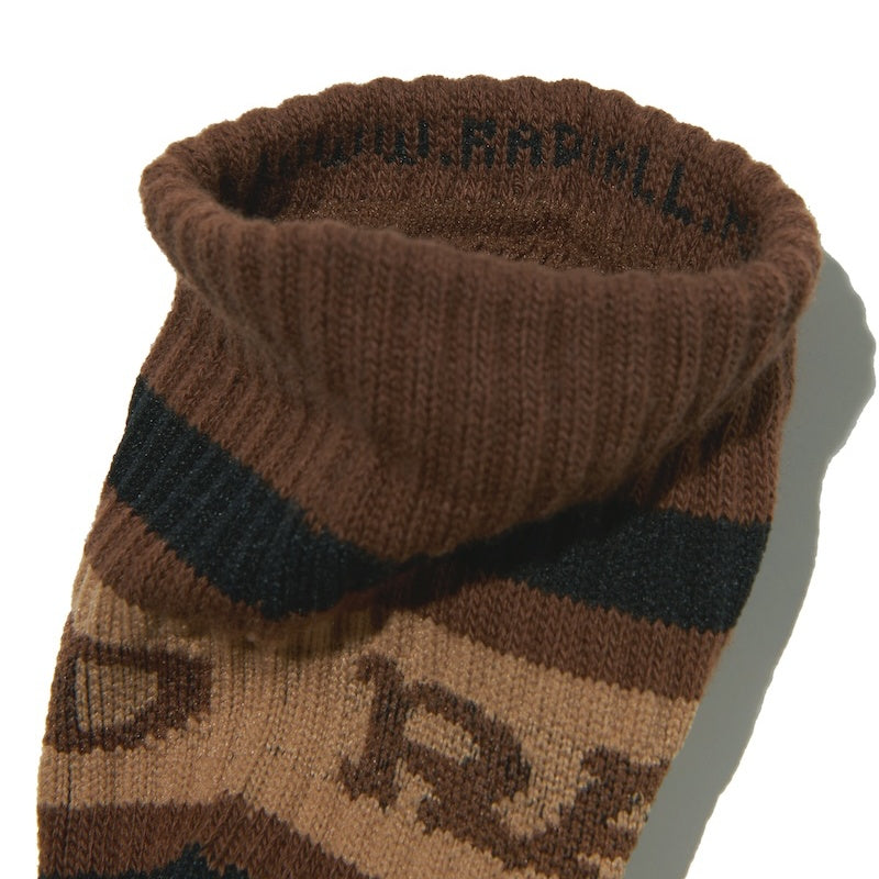 RADIALL ソックス " LOW KICK 1PAC SOX SHORT / DRALON" (Brown)