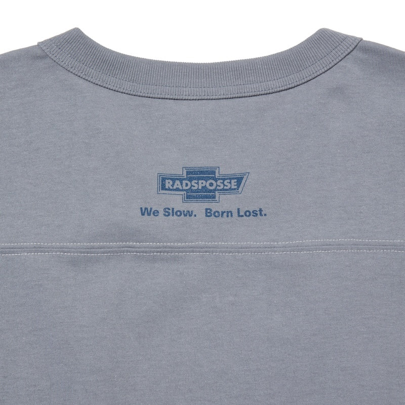 RADIALL フットボールTシャツ "HOOD CITY FOOTBALL T-SHIRT CROPPED SLEEVE" (Steel Gray)