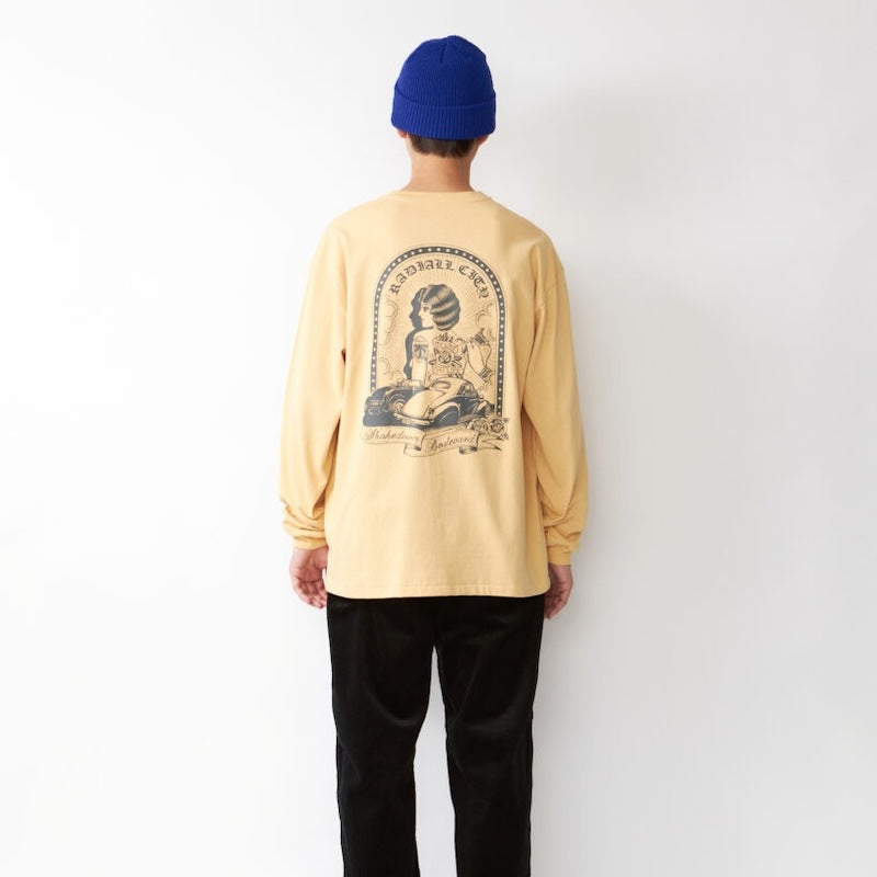 RADIALL L/STシャツ SHAKEDOWN BOULEVARD T-SHIRT ゴールド 着用画像 背面