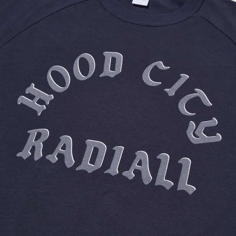RADIALL クルースウェット BUNNY D CREW NECK SWEATSHIRT ブラック 正面 クローズアップ